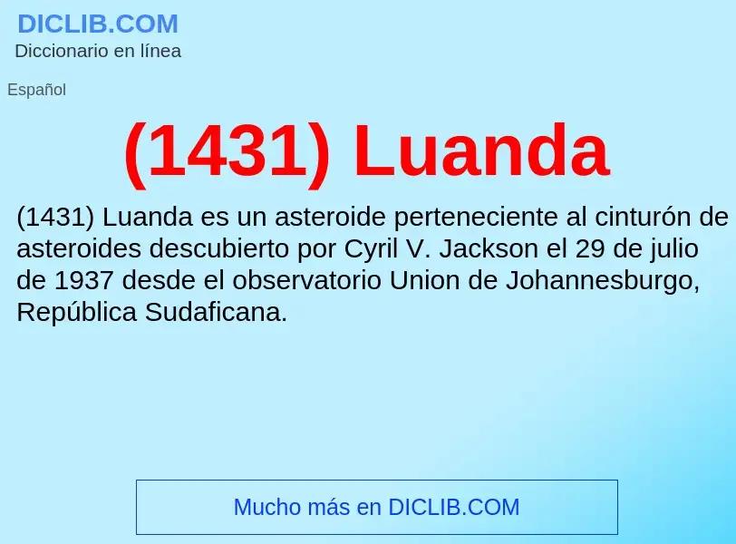 O que é (1431) Luanda - definição, significado, conceito