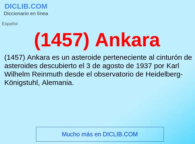 O que é (1457) Ankara - definição, significado, conceito