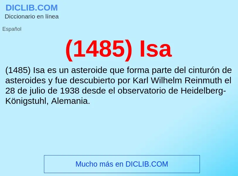 Che cos'è (1485) Isa - definizione