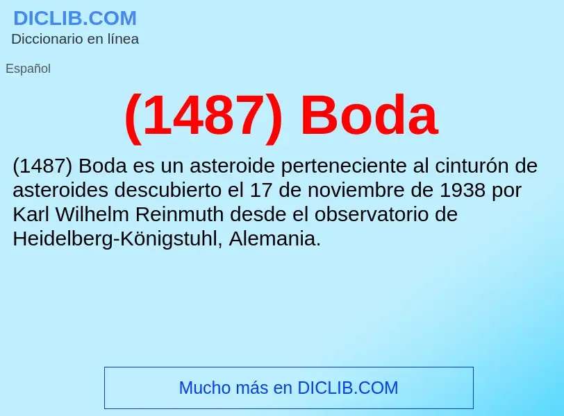 What is (1487) Boda - meaning and definition