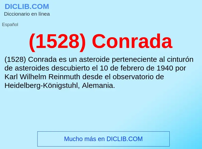 O que é (1528) Conrada - definição, significado, conceito