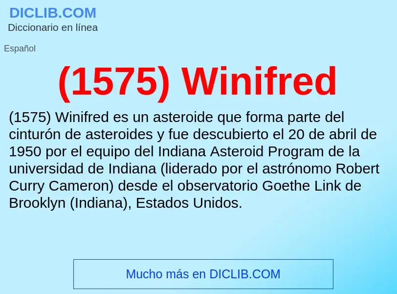 O que é (1575) Winifred - definição, significado, conceito