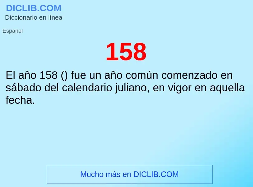 ¿Qué es 158? - significado y definición