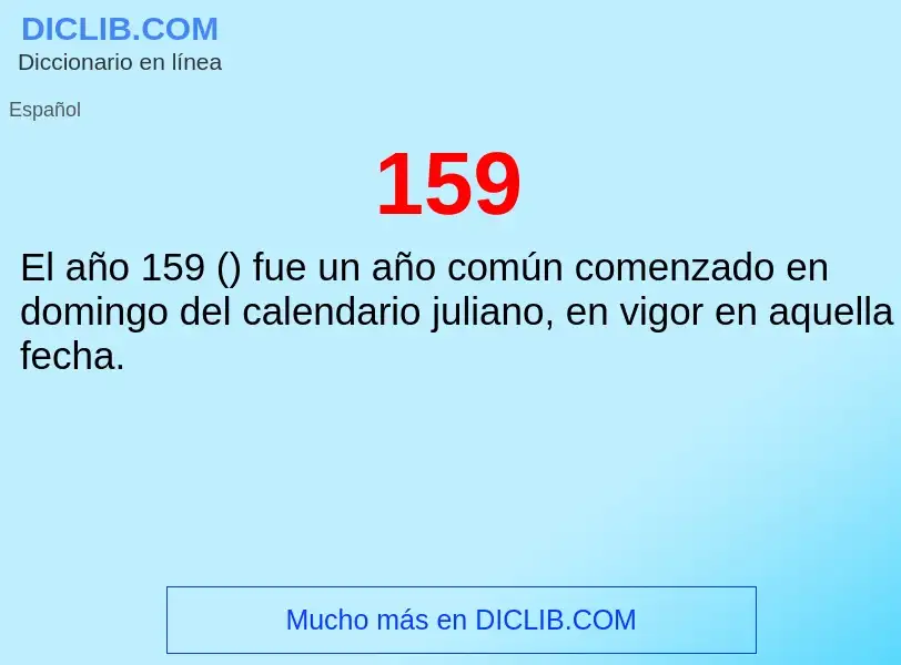 ¿Qué es 159? - significado y definición