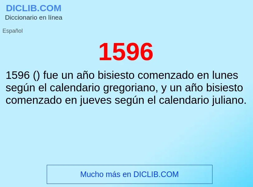 ¿Qué es 1596? - significado y definición