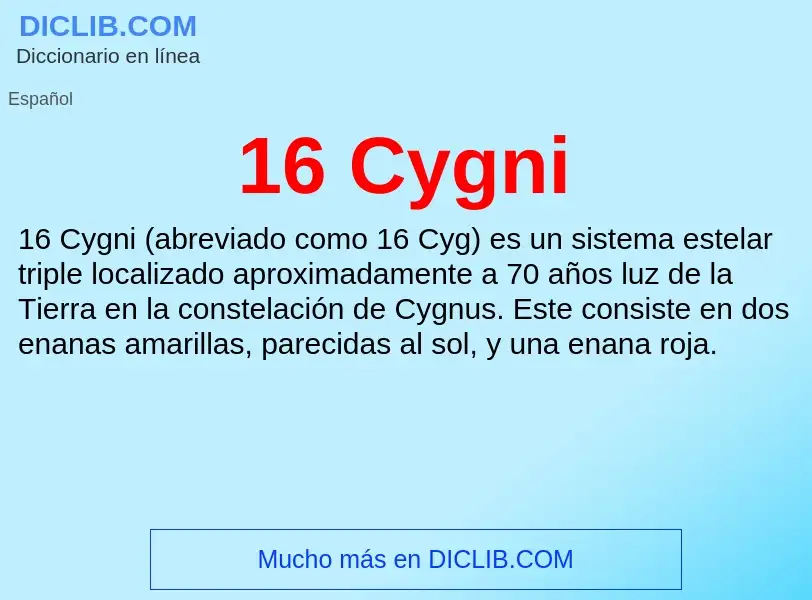 ¿Qué es 16 Cygni? - significado y definición