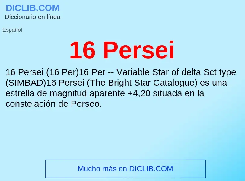 ¿Qué es 16 Persei? - significado y definición