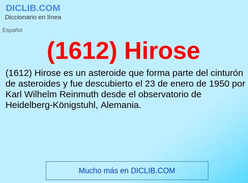 O que é (1612) Hirose - definição, significado, conceito