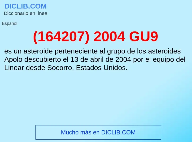 O que é (164207) 2004 GU9 - definição, significado, conceito