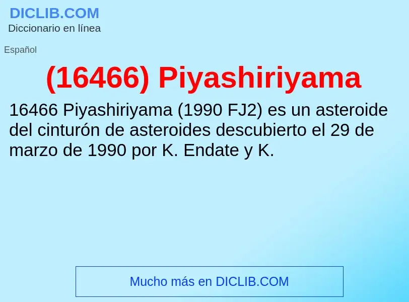 O que é (16466) Piyashiriyama - definição, significado, conceito