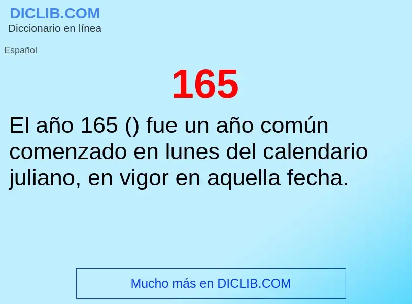 ¿Qué es 165? - significado y definición