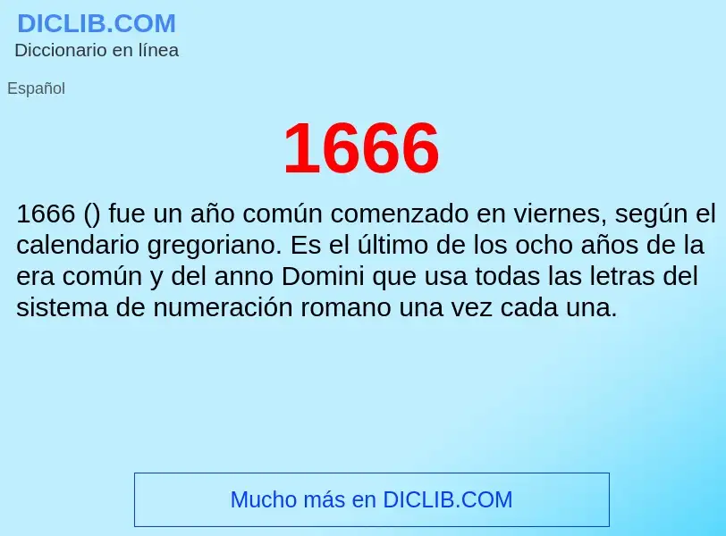 ¿Qué es 1666? - significado y definición