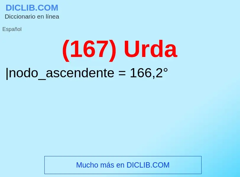 O que é (167) Urda - definição, significado, conceito