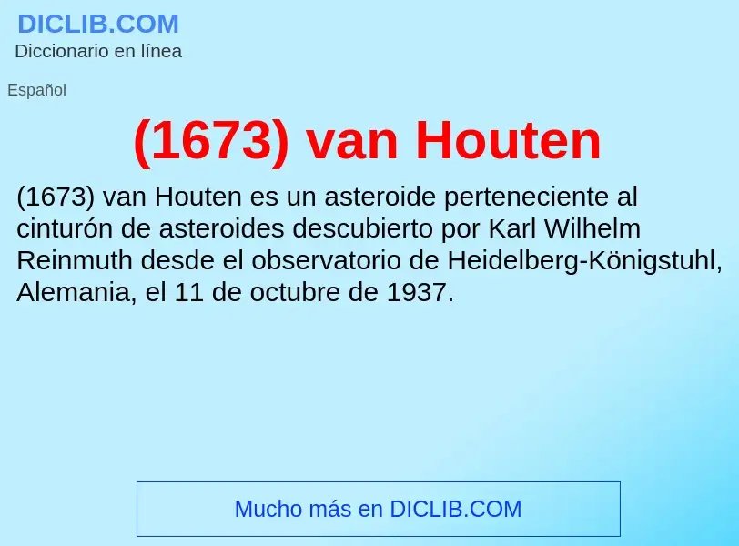 Qu'est-ce que (1673) van Houten - définition