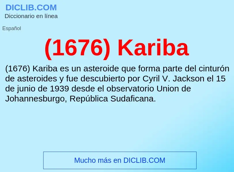 Wat is (1676) Kariba - definition