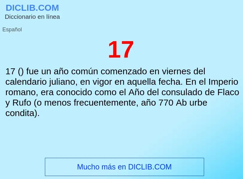 ¿Qué es 17? - significado y definición