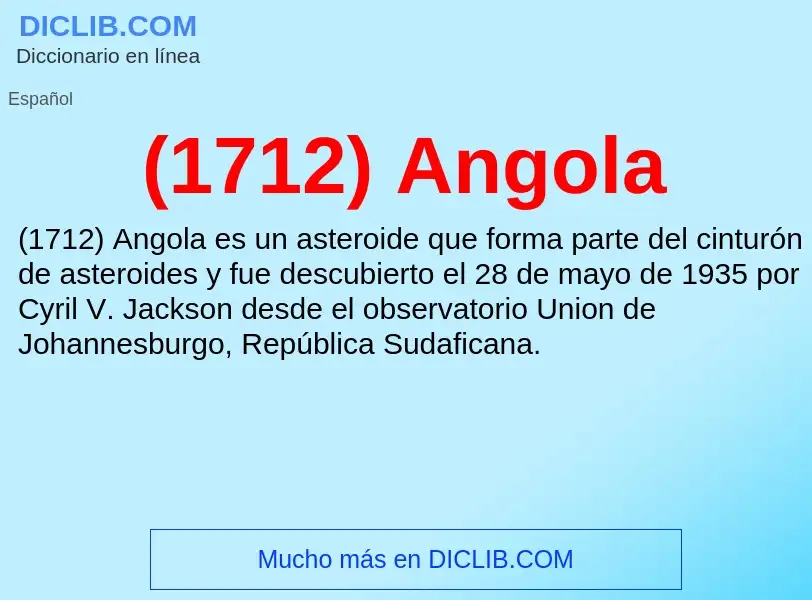 O que é (1712) Angola - definição, significado, conceito