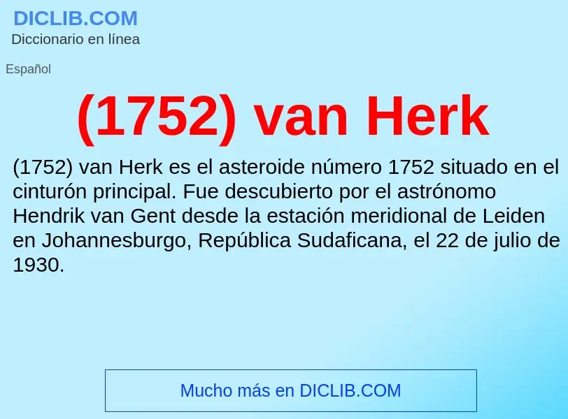 O que é (1752) van Herk - definição, significado, conceito