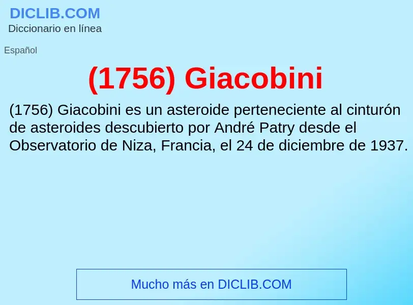 What is (1756) Giacobini - meaning and definition