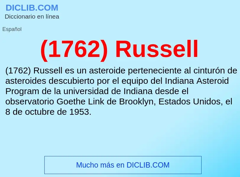 O que é (1762) Russell - definição, significado, conceito