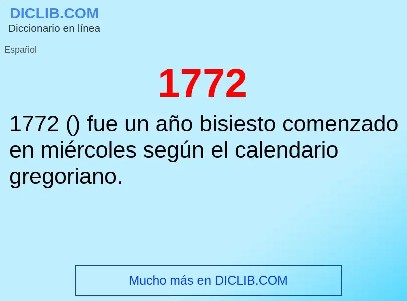 What is 1772 - definition