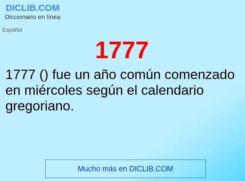 ¿Qué es 1777? - significado y definición