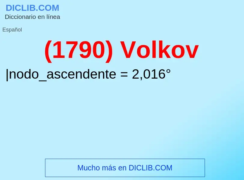 O que é (1790) Volkov - definição, significado, conceito