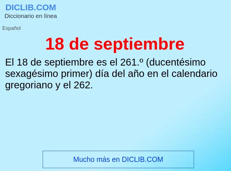 What is 18 de septiembre - meaning and definition