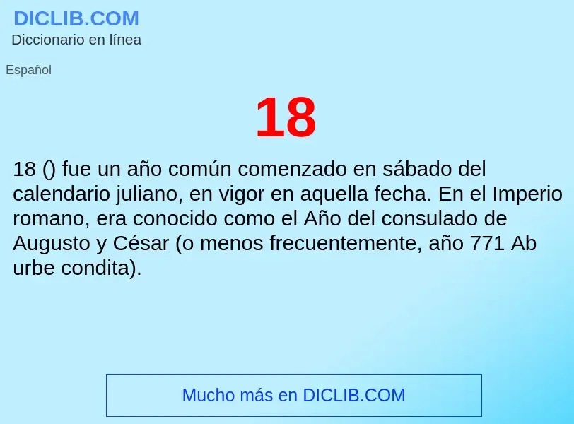 ¿Qué es 18? - significado y definición