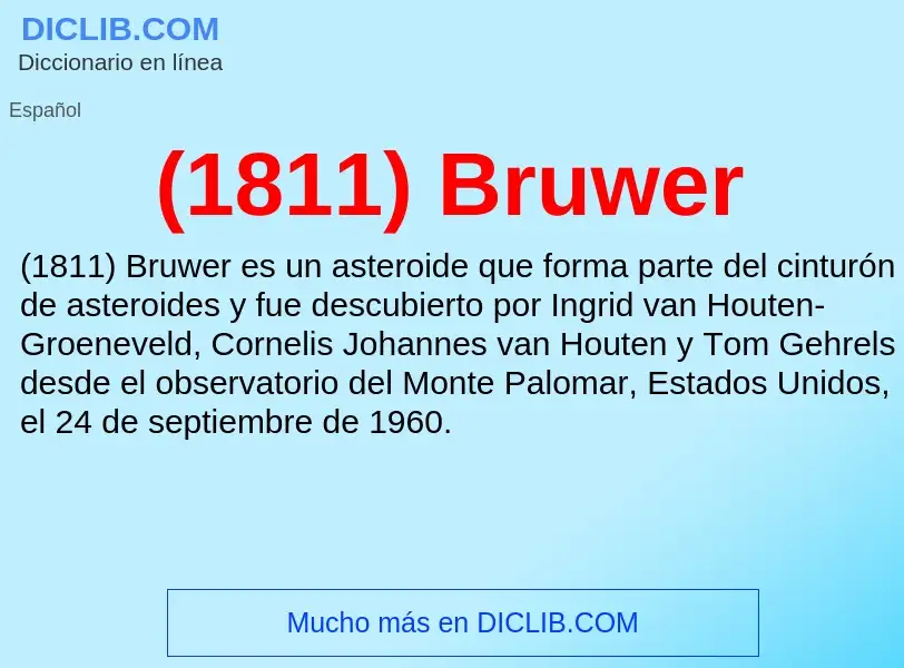 O que é (1811) Bruwer - definição, significado, conceito