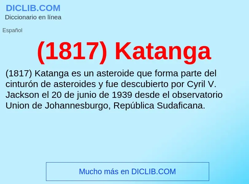 Was ist (1817) Katanga - Definition