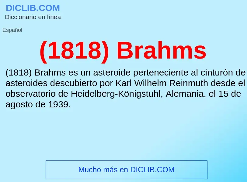 Qu'est-ce que (1818) Brahms - définition