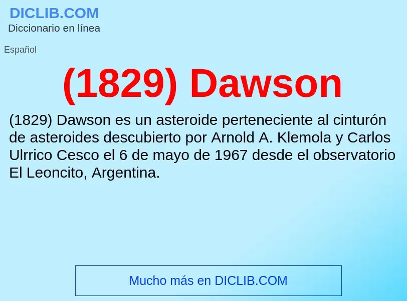 O que é (1829) Dawson - definição, significado, conceito