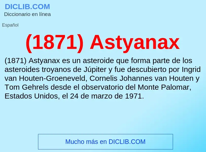 Что такое (1871) Astyanax - определение