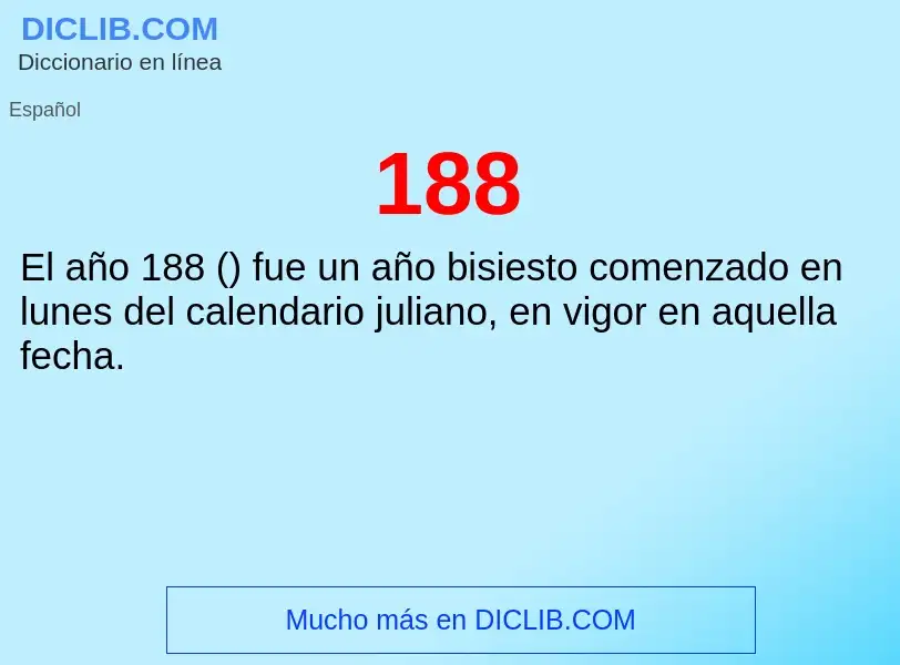 ¿Qué es 188? - significado y definición