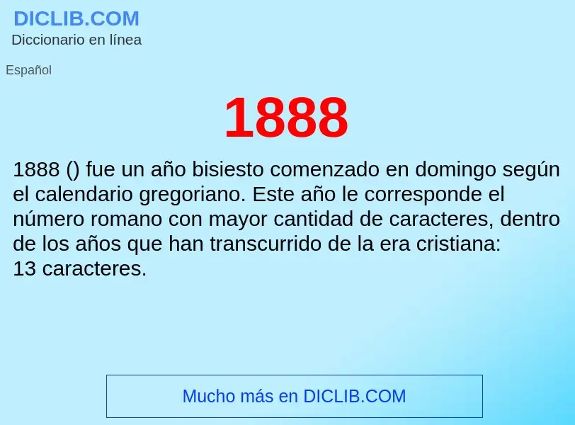 ¿Qué es 1888? - significado y definición