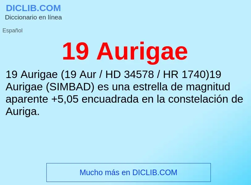 ¿Qué es 19 Aurigae? - significado y definición