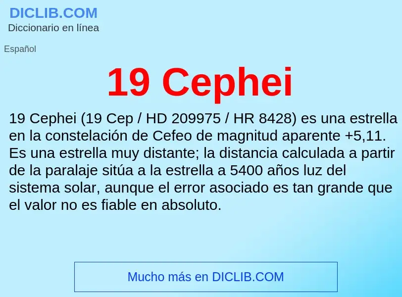 ¿Qué es 19 Cephei? - significado y definición