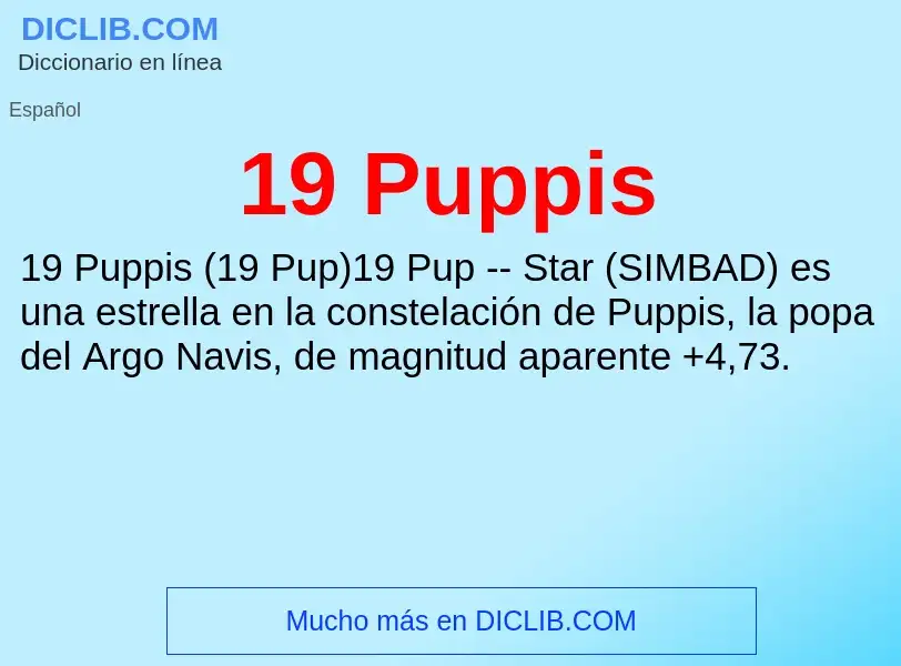 ¿Qué es 19 Puppis? - significado y definición