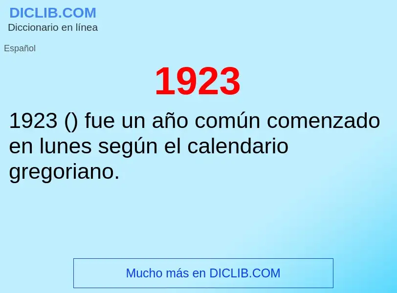 ¿Qué es 1923? - significado y definición