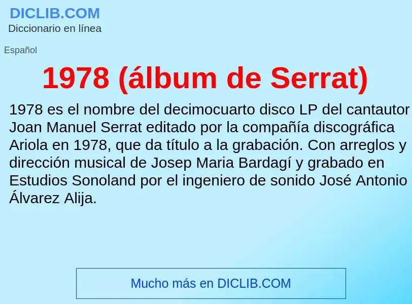 Что такое 1978 (álbum de Serrat) - определение