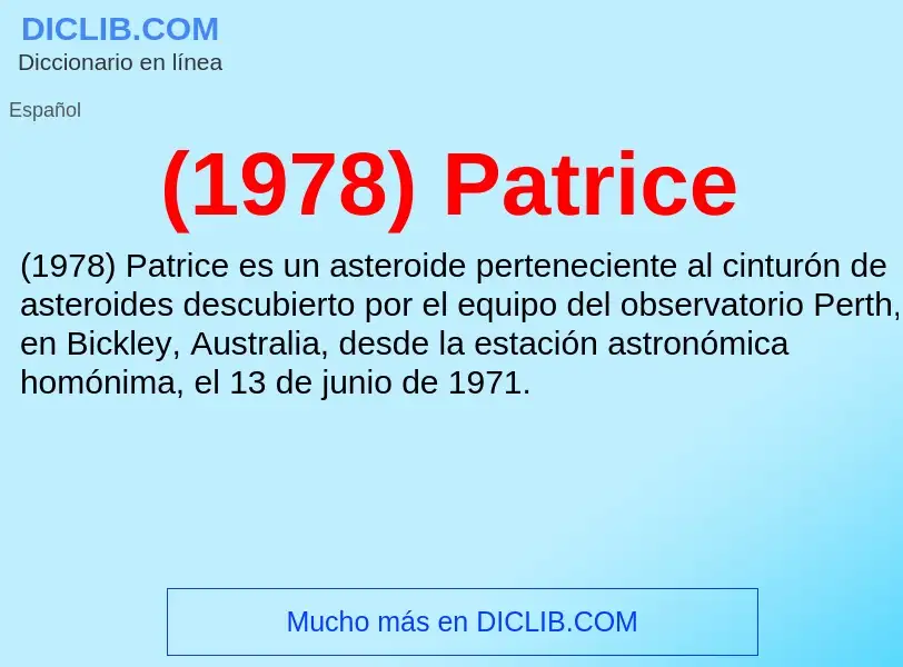 Qu'est-ce que (1978) Patrice - définition