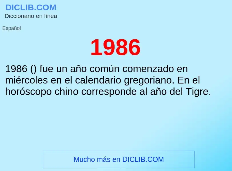 What is 1986 - definition