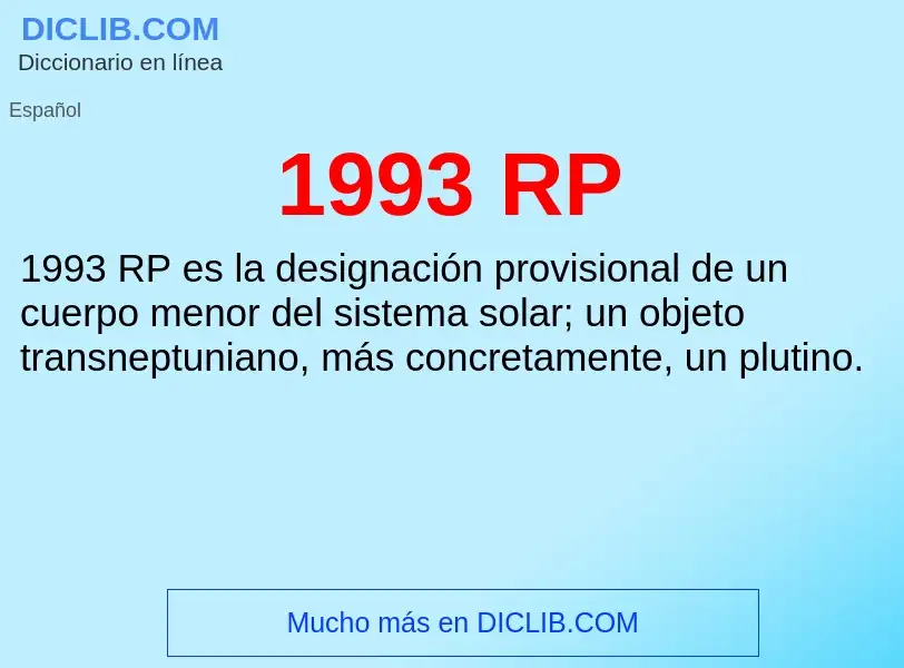 Che cos'è 1993 RP - definizione