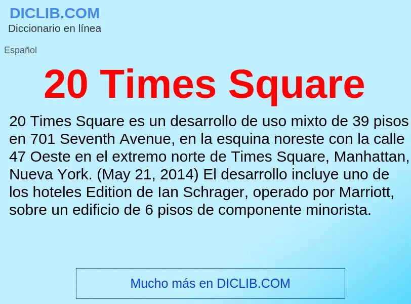 Τι είναι 20 Times Square - ορισμός