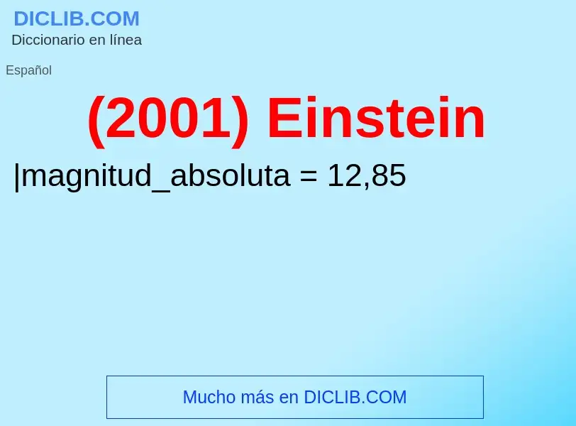 Wat is (2001) Einstein - definition