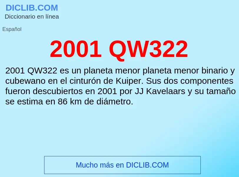 What is 2001 QW322 - meaning and definition