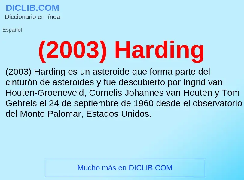 Qu'est-ce que (2003) Harding - définition