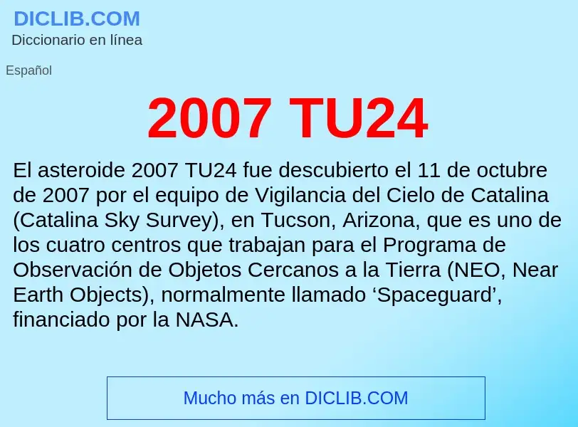 What is 2007 TU24 - meaning and definition