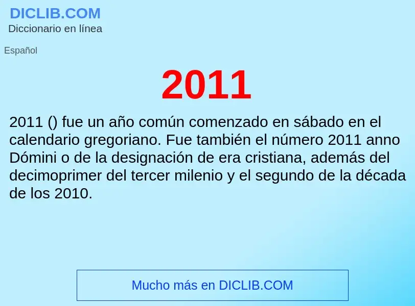 ¿Qué es 2011? - significado y definición